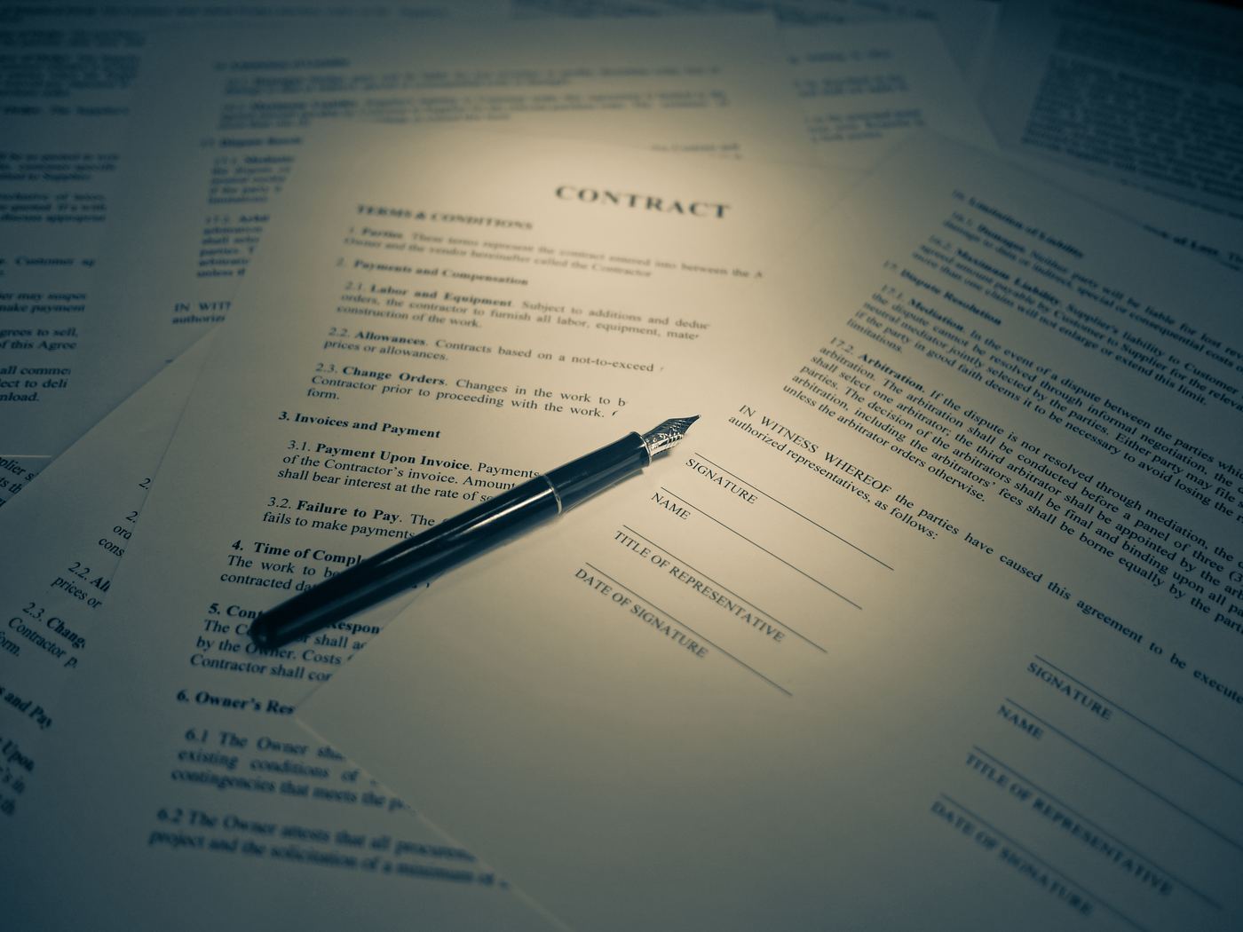Reviewing a legal and financial contract