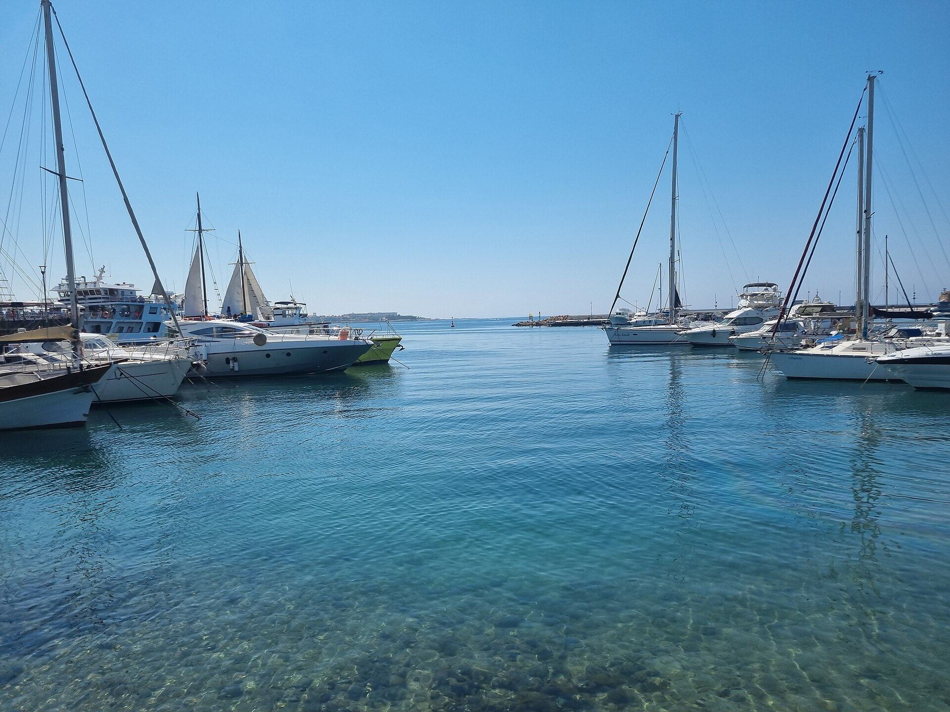 Yachts docked in Paphos Harbour, Cyprus